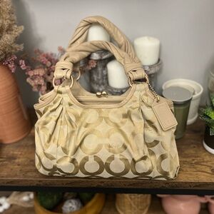 Coach Parker optic art kisslock hobo